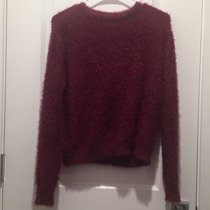 H&M Fuzzy Maroon Sweater